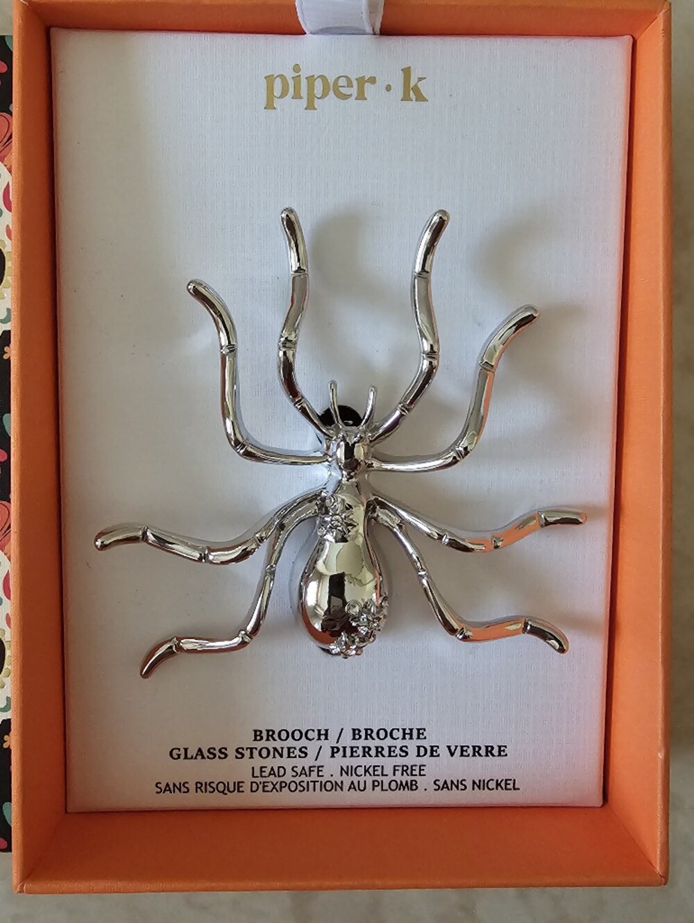 Piper•k Silver Spider Brooch